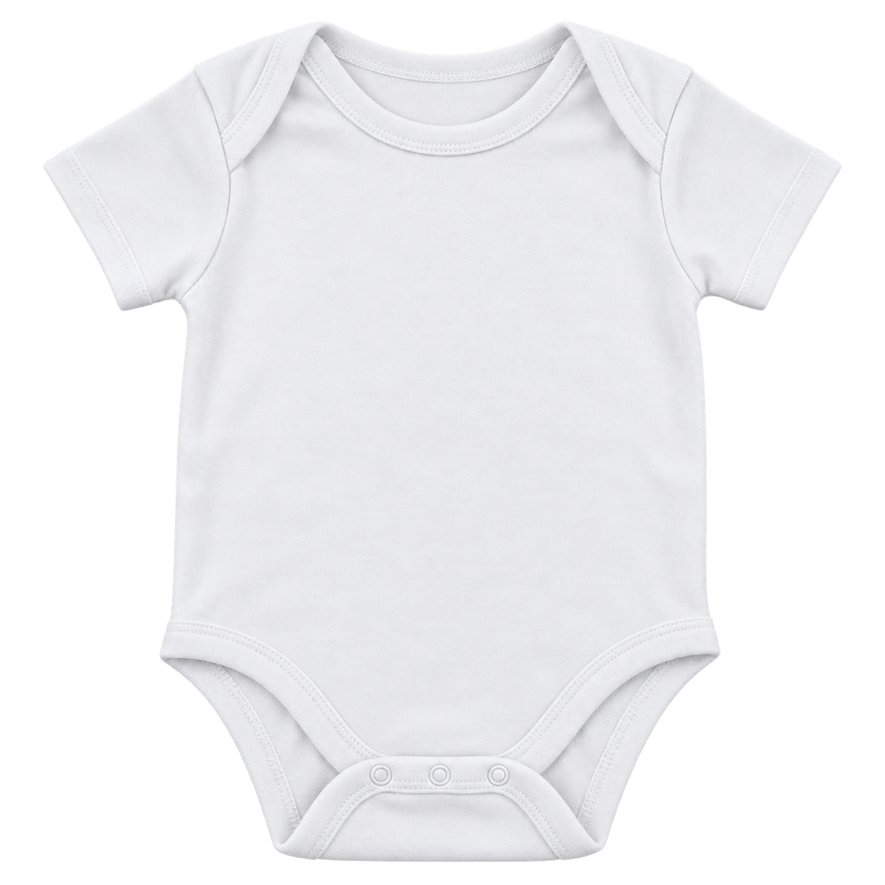 White baby bodysuit with snap closure